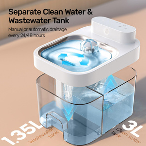 Witte katten drinkfontein voor binnen, app-bediening, afvalwaterseparatie, 3L/101oz, draadloos, automatisch, acrylonitril, hoge kwaliteit, eenvoudig - Product Image 2