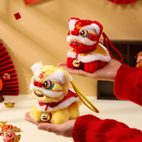 Exquise mascotte en peluche Lion Chinois, porte-bonheur pour la décoration du Nouvel An Chinois et cadeau