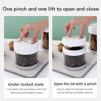 Ensemble de contenants de conservation sous vide ronds minimalistes pour aliments de cuisine, en verre, avec couvercle à fermeture hermétique