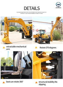 Chargeuse-Pelleteuse Hydraulique 4X4 à Creusement Latéral Pliable Multi-Attachements Adaptée pour l'Agriculture, l'Aménagement Paysager et la Construction Routière - Product Image 5