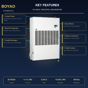 Déshumidificateur industriel sur pied 480L D haute efficacité pour serre et usine, système intelligent de déshumidification - Product Image 4