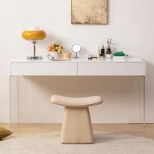 Coiffeuse noire de designer italien moderne avec miroir et panneau de rangement, bureau intégré léger et luxueux pour petit appartement - Product Image 4