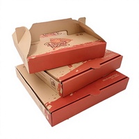 Boîte à pizza sur mesure, emballage jetable pour plats à emporter, boîtes en papier de qualité alimentaire, boîte pliable de style avion, logo personnalisable