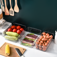 HORE BPA-FREE boîtes de rangement pour réfrigérateur en plastique PET transparent frais bacs à poisson réfrigérateur tiroir organisateur cuisine conteneur alimentaire