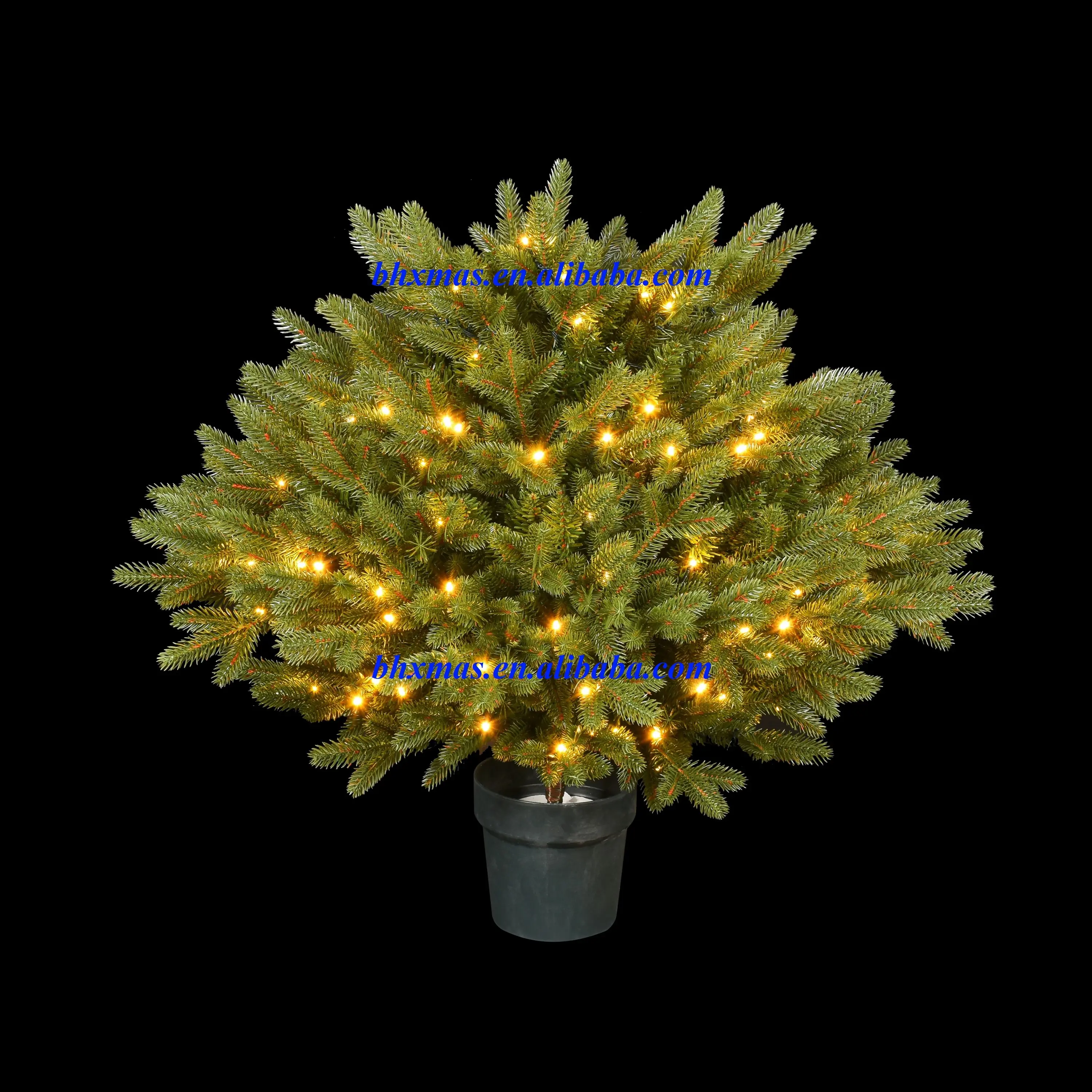 Top Quality Round Pre-lit Christmas Tree With Pot Luxury Artificial PE PVC Mixed Xmas Tree Factory Direct Sale MODEL:BHTL2241
