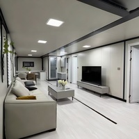 Maison conteneur de luxe à double aile, pliable et extensible, 3, 4 ou 5 chambres, préfabriquée, modulaire, type villa, pour une vie de villégiature