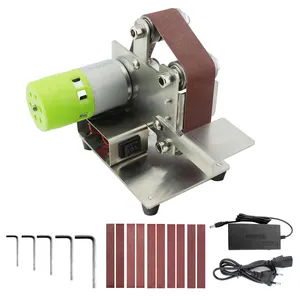 30 × 330 mm Mini-Gürtel-Säber elektrische Poliermaschine 7 variable Geschwindigkeiten mit 10 Schleifgürteln zum Polieren von Holz Acryl Meta