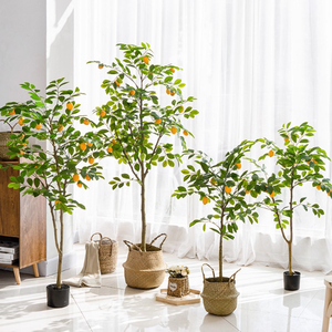 Plantas Verdes Artificiales de Lujo en Maceta, Simulación Popular de Árboles de Limón para Decoración de Eventos, Hogar, Jardín, Hotel y Exteriores - Product Image 2