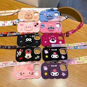 Étui de téléphone portable personnalisé de luxe en silicone 3D avec motif Stitch mignon, bandoulière, sacs de téléphone portable pour <span class=keywords><strong>iPhone</strong></span> 15 Pro Max, vente en gros - Product Image 2