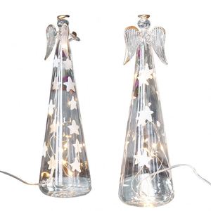 Glass Angel Christmas Battery Powered 30CM <b>LED</b> Light Decorations with 8 <b>LED</b> Lights for Wholesale Party Supplies - Product Image 1
