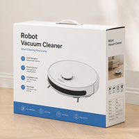 Boîte d'emballage pour aspirateur robot en carton ondulé de couleur recyclable haut de gamme avec logo personnalisé imprimé, poignée en PVC, carton d'expédition pour le commerce électronique