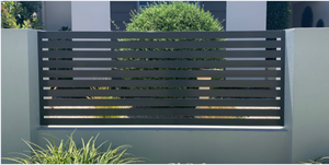 Clôture à lamelles en aluminium pour maison moderne, jardin, intimité Panneaux de clôture à persiennes en métal noir imperméable Bois traité thermiquement Alliage d'aluminium - Product Image 3