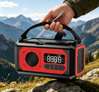 Radio AM/FM/WB e Internet con Manivela y Energía Solar de 10000 mAh, con Alarma y Función de Carga