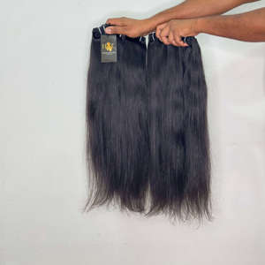 Cheveux humains bruts 100 % naturels d'Inde, non traités, fournisseur de mèches d'extensions de cheveux humains raides bruts - Product Image 2