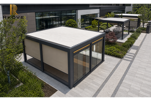 RKOVE RK-C3 <b>3</b>*4m Smart Bioclimatic Aluminum Pergola System with Rotating Louvers and LED Lighting for Luxury Patio - Product Image 2