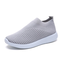 Chaussures décontractées légères à tricoter en maille élastique pour femmes, design simple