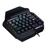 Keypad game Mini portabel dengan kontrol satu tangan Backlit kompatibel dengan PC PS4 untuk Xbox untuk pengguna game dan mouse