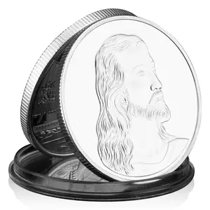 İsa hatıra sikke tahsil hediye son akşam yemeği hatıra parası gümüş kaplama koleksiyonu döküm hıristiyanlık sanat