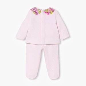 Set di Abbigliamento per <span class=keywords><strong>Neonata</strong></span> in Cotone con Stampa Floreale, Colletto Peter Pan, Maniche Lunghe, Top e Pantaloni, 6-12 Mesi, <span class=keywords><strong>Vestiti</strong></span> Quotidiani per Bambine - Product Image 2