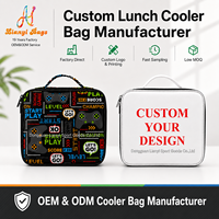 Sac à déjeuner portable en polyester avec logo personnalisé, boîte isotherme avec fermeture éclair pour enfants, école, bureau, pique-nique - Fournisseur