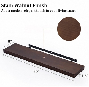 <span class=keywords><strong>Étagères</strong></span> Murales Flottantes en Bois de Haute Qualité <span class=keywords><strong>pour</strong></span> <span class=keywords><strong>Livres</strong></span>, Chambre à Coucher et Salon - Product Image 3