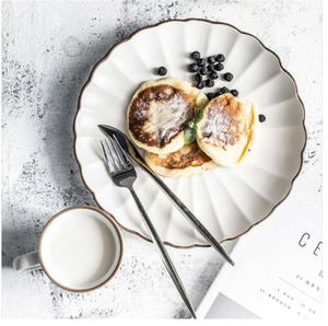 Factory Direct Sale Concise Creamy White Color Unique Dinner Plates <strong>Sets</strong> <strong>Stoneware</strong> <strong>Dinnerware</strong> <strong>Set</strong> - Product Image 5
