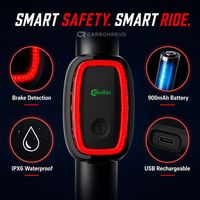 Feu arrière intelligent Carbonrevo, lumière de sécurité pour le cyclisme, clignotant pour trottinette, pièce de rechange, performance stable, longue durée