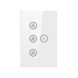 TUYA Smart Home System Wifi Touch Fan Light Switch telecomando a parete 100-250V