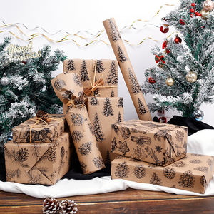 Factory Custom New Christmas <b>Wrapping</b> <b>Paper</b> 43x1000cm Kraft <b>Paper</b> Double Side Printing Gift Packaging <b>Roll</b> Disposable - Product Image 3