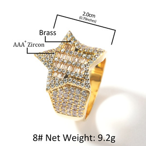 Anillo <span class=keywords><strong>de</strong></span> Cinco Estrellas <span class=keywords><strong>de</strong></span> Hip Hop <span class=keywords><strong>Rock</strong></span>, Anillo <span class=keywords><strong>de</strong></span> Lujo con Circonitas para Hombre, Anillo <span class=keywords><strong>de</strong></span> Cinco Estrellas con Pedrería para Mujer, Accesorios <span class=keywords><strong>de</strong></span> Joyería para Bodas y Fiestas, Venta al por Mayor - Product Image 3