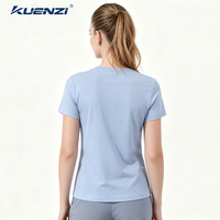 T-shirt femme Kuenzi sans repassage, anti-boulochage, sensation de fraîcheur, 70% coton 30% Sorona, 180GSM, col rond, manches courtes, logo personnalisé