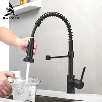 Robinet de Cuisine en Acier Inoxydable 304, Mitigeur Eau Chaude et Froide, Robinet de Cuisine Extractible à Fixation sur Plan, pour Évier de Cuisine