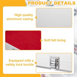 Étui vide pour Mahjong 14" x 10.75" x 2" en aluminium, mallette de protection pour tuiles de Mahjong, boîte de rangement portable pour dossiers - Product Image 4