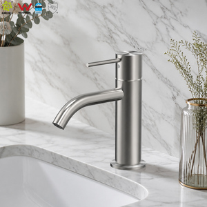 Grifo monomando de acero inoxidable 316L sin plomo con acabado níquel cepillado para baño, montaje en cubierta, mezclador de agua fría y caliente, modelo YC-316IS001, acabado superficial. - Product Image 3