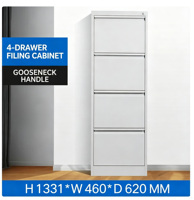 Armoire de classement en acier à 4 tiroirs, armoire de rangement pour archives de bureau en métal, armoire de classement verticale à 4 tiroirs pour bureau