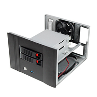 Carte mère Mini-ITX à deux disques en alliage d'aluminium, échangeable à chaud, serveur, châssis NAS de tour moyenne, stockage domestique IPFS, double disque intégré