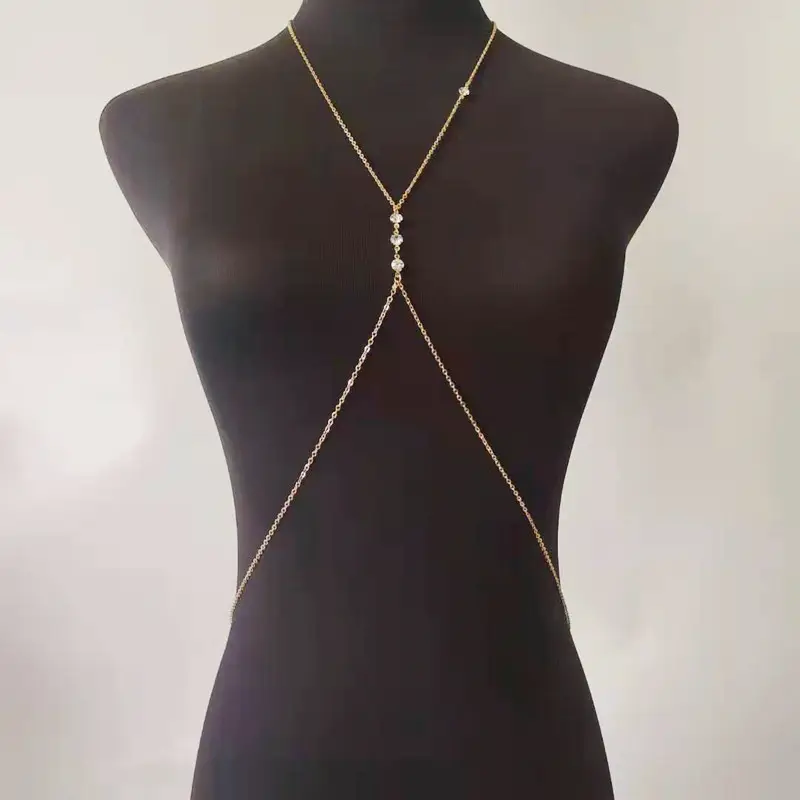 Jiuyi Hete Zomer Taille Ketting Borst Vrouwen Sexy Straat Shot Strass Strand Wind Ketting Lichaam