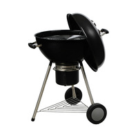 Barbecue Grill Fumoir Extérieur Noir en Acier pour Jardin et Camping, Type Bouilloire, Modèle Apple, pour la Maison et la Cuisine