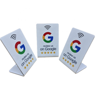 Personnaliser les médias sociaux en acrylique NFC Menu Display Table Stand NFC Google Review Stand