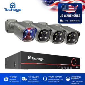 Système <span class=keywords><strong>de</strong></span> <span class=keywords><strong>Surveillance</strong></span> <span class=keywords><strong>de</strong></span> Sécurité par Caméra Réseau 4K 8MP POE NVR <span class=keywords><strong>8</strong></span> Canaux pour Maison Intelligente, Prix Usine US Techage - Product Image 1