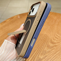 Coque de téléphone antichoc en PC dépoli avec support magnétique invisible pour chargement sans fil de luxe pour iPhone 15 14 Plus 11 12 13 16 17 Pro Max