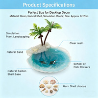 Contenants en coquillages naturels avec décoration créative en résine colorée et artisanat