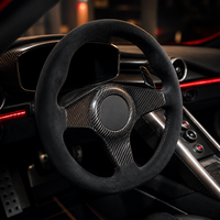 Volant sport en fibre de carbone à 3 branches, recouvert de suède, pour améliorer les performances de voitures de course, accessoires automobiles