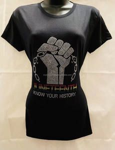 สติ๊กเกอร์คริสตัลตกแต่งเสื้อยืดลายวันจูเนทีนธ์ 1865 แบบกำหนดเอง ไม่มีผู้ครอบครอง ประดับด้วยคริสตัล สำหรับงาน DIY แสดงความรักชาติ ฉลองวันประวัติศาสตร์คนผิวดำ - Product Image 3
