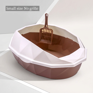 Bac à litière pour chat de style nordique avec pelle, bac à litière semi-fermé en plastique - Product Image 6