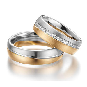 Anello di Coppia con Diamanti Placcato Oro 18k Design <span class=keywords><strong>Italiano</strong></span> - Product Image 2