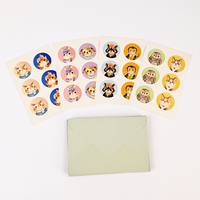 Tarjetas de Felicitación Minimalistas Personalizadas con Diseño de Animales Adorables, Imprimibles, con Sobres y Hoja de Pegatinas