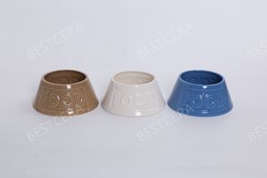 Bescera grosir mangkuk makanan anjing berbentuk tulang mewah mangkuk dekoratif untuk mug mangkuk makan hewan peliharaan keramik kustom - Product Image 3