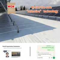 Film réfléchissant blanc sur mesure WON pour panneaux solaires photovoltaïques bilatéraux, rouleau de 2 m