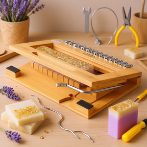 Cortador de Jabón Artesanal Multiusos de Acero y Bambú para Manualidades DIY, Herramienta de Corte de 1 a 12 Barras con Múltiples Etapas - Product Image 2